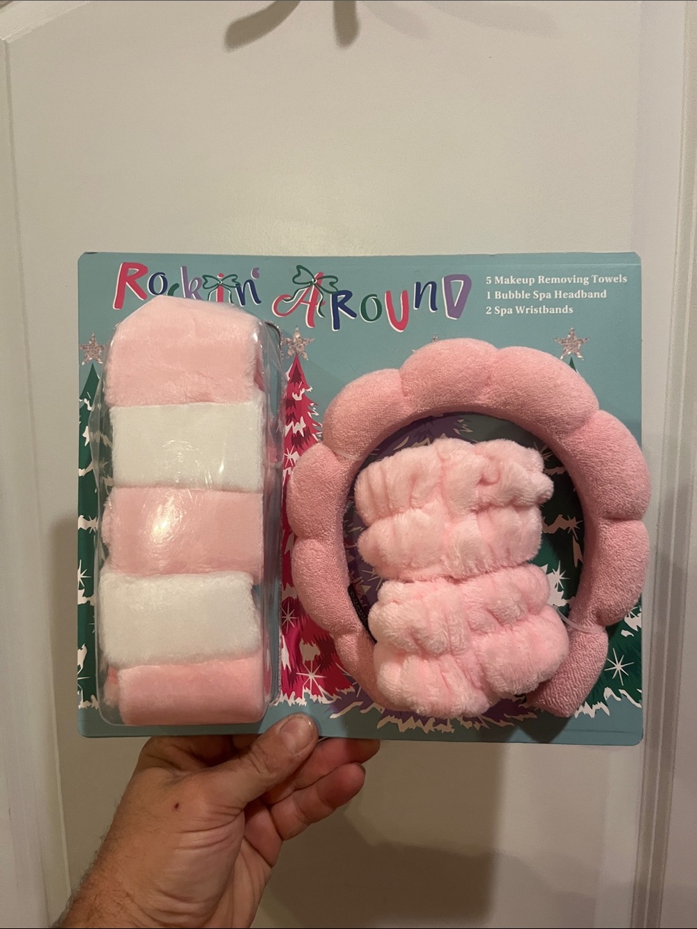 Kids Pink Spa Headband & Makeup Remover Set